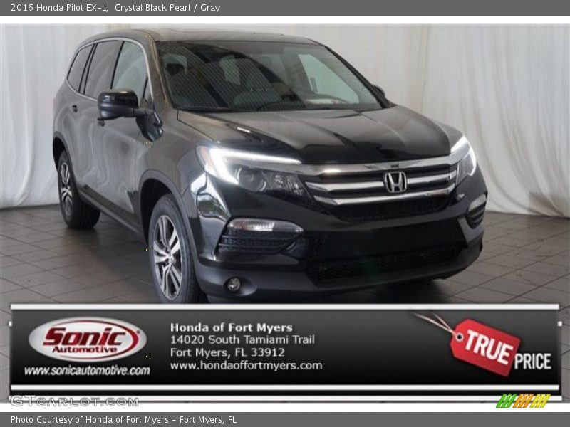 Crystal Black Pearl / Gray 2016 Honda Pilot EX-L
