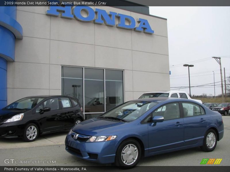 Atomic Blue Metallic / Gray 2009 Honda Civic Hybrid Sedan