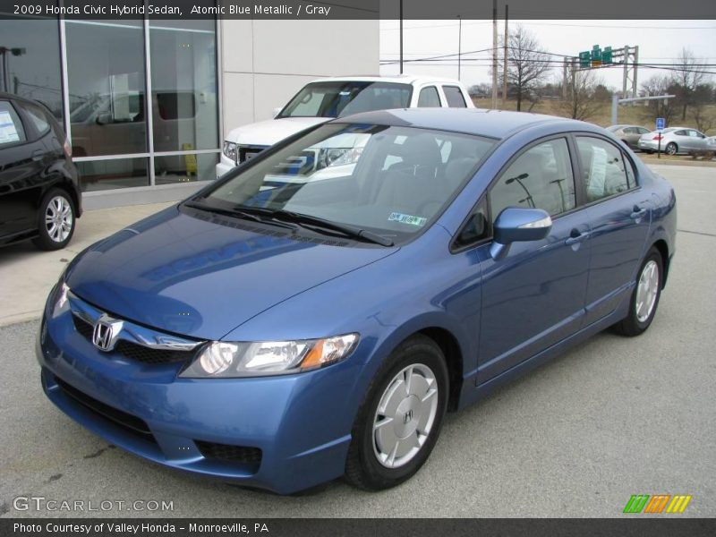 Atomic Blue Metallic / Gray 2009 Honda Civic Hybrid Sedan