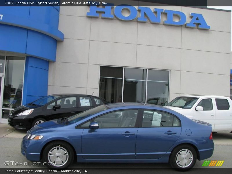 Atomic Blue Metallic / Gray 2009 Honda Civic Hybrid Sedan