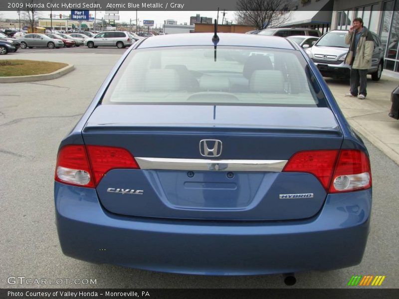 Atomic Blue Metallic / Gray 2009 Honda Civic Hybrid Sedan