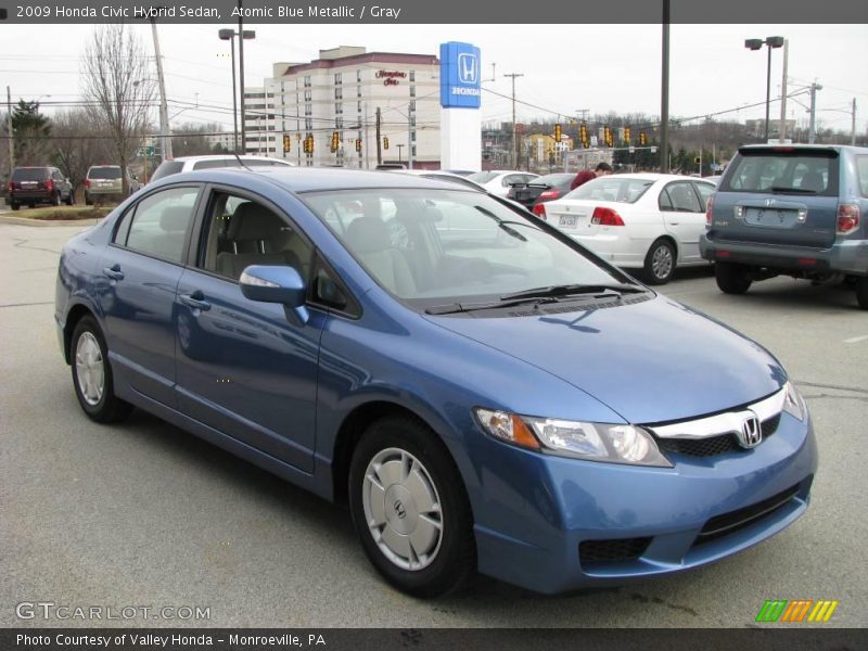 Atomic Blue Metallic / Gray 2009 Honda Civic Hybrid Sedan