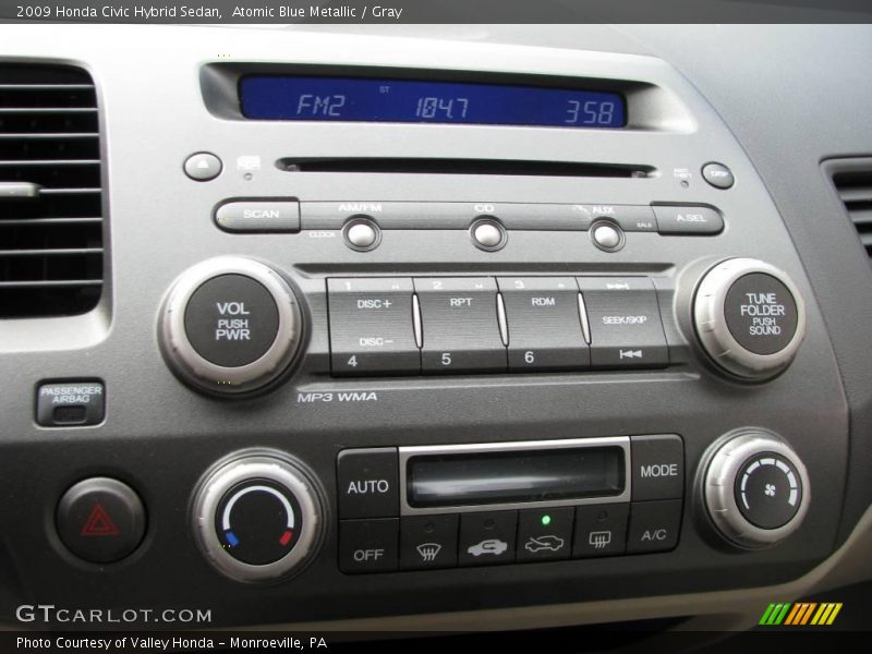 Atomic Blue Metallic / Gray 2009 Honda Civic Hybrid Sedan