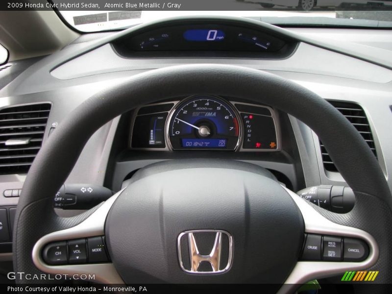 Atomic Blue Metallic / Gray 2009 Honda Civic Hybrid Sedan