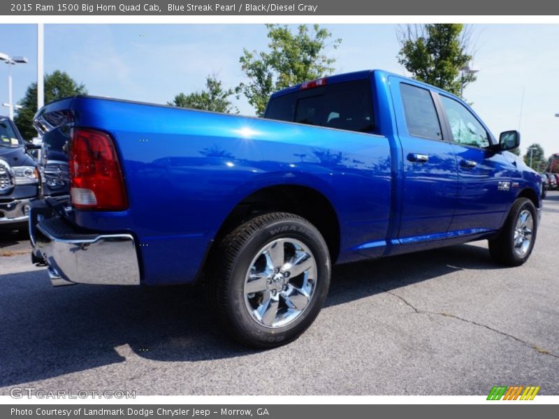 Blue Streak Pearl / Black/Diesel Gray 2015 Ram 1500 Big Horn Quad Cab