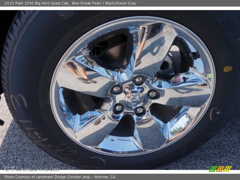 Blue Streak Pearl / Black/Diesel Gray 2015 Ram 1500 Big Horn Quad Cab