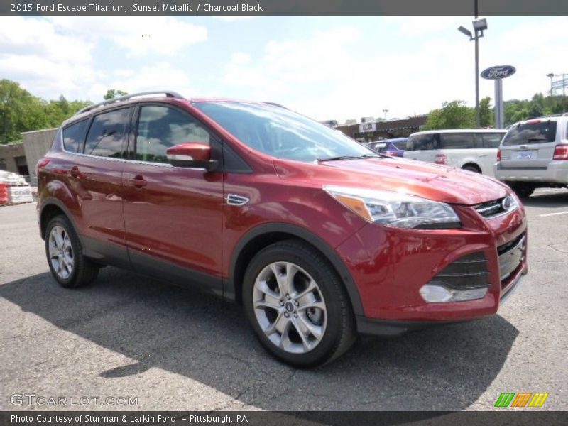 Sunset Metallic / Charcoal Black 2015 Ford Escape Titanium