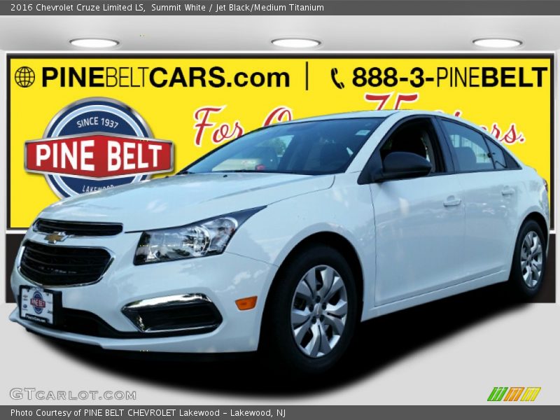 Summit White / Jet Black/Medium Titanium 2016 Chevrolet Cruze Limited LS
