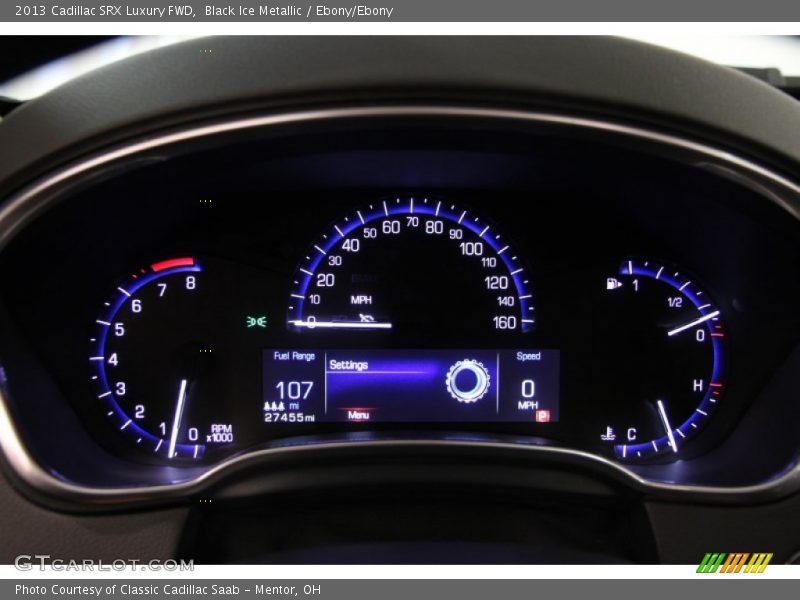 Black Ice Metallic / Ebony/Ebony 2013 Cadillac SRX Luxury FWD