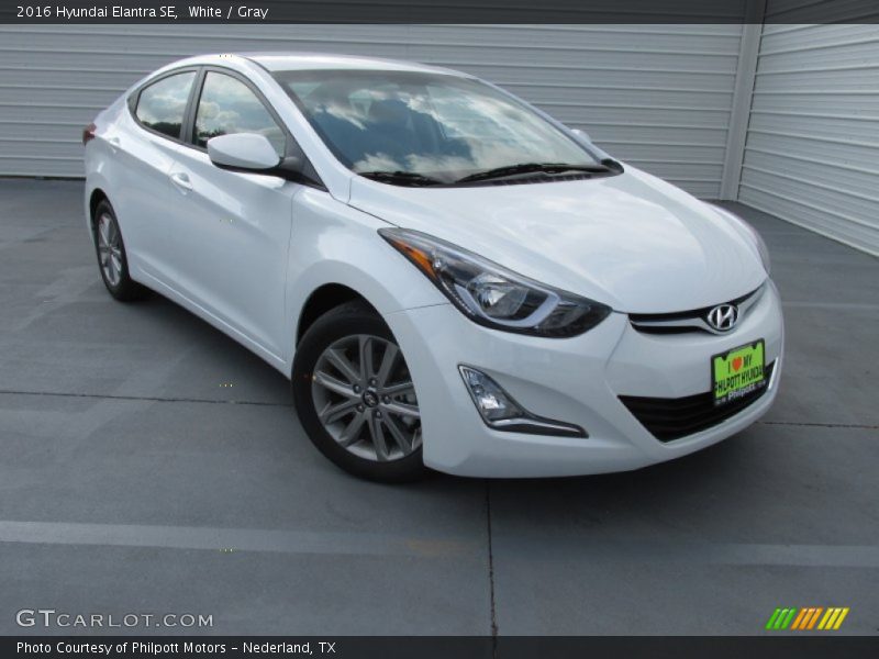 White / Gray 2016 Hyundai Elantra SE