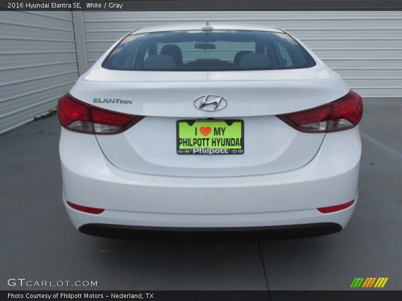 White / Gray 2016 Hyundai Elantra SE