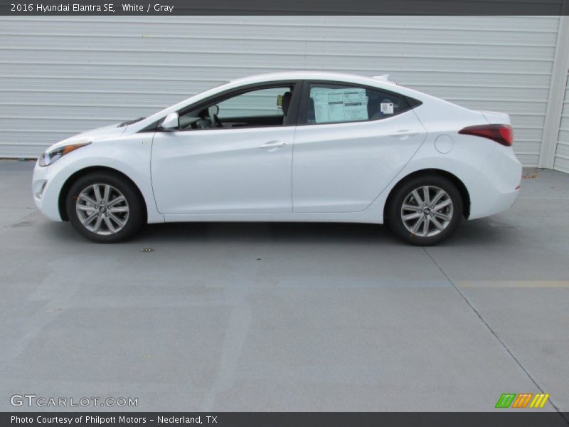 White / Gray 2016 Hyundai Elantra SE