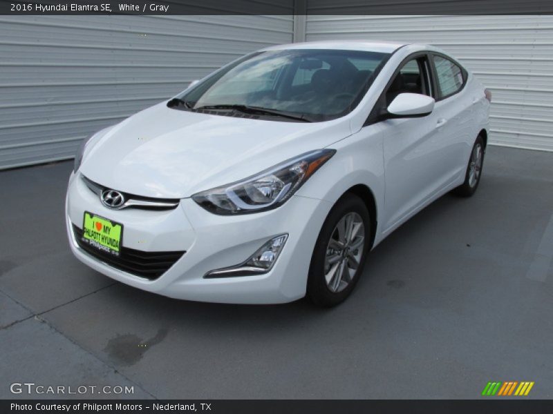 White / Gray 2016 Hyundai Elantra SE