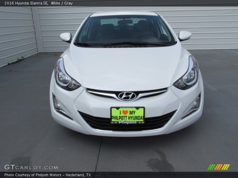 White / Gray 2016 Hyundai Elantra SE