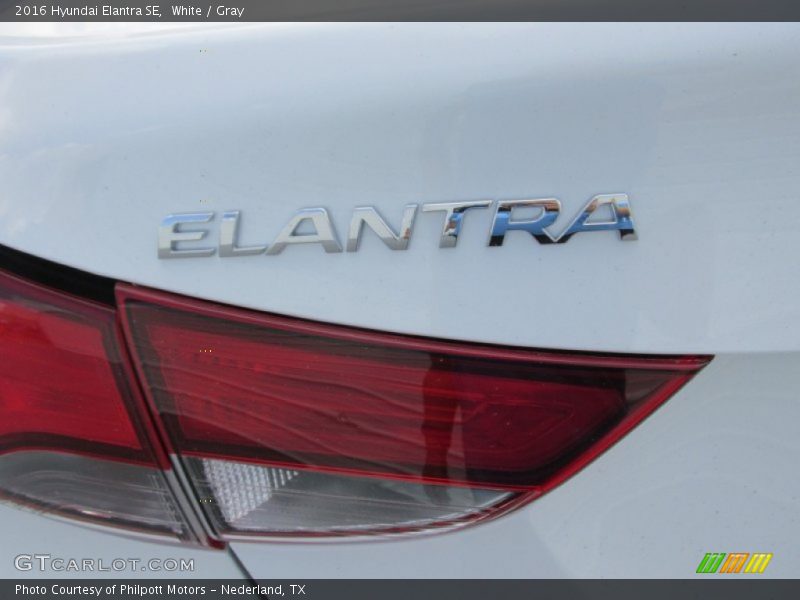 White / Gray 2016 Hyundai Elantra SE