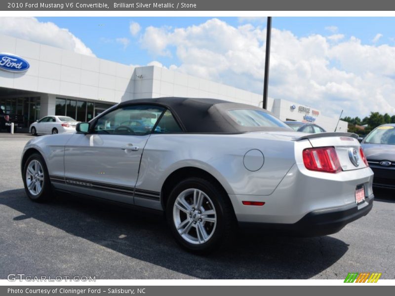 Brilliant Silver Metallic / Stone 2010 Ford Mustang V6 Convertible