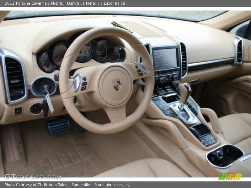 Dark Blue Metallic / Luxor Beige 2012 Porsche Cayenne S Hybrid