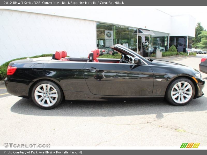 Black Sapphire Metallic / Coral Red/Black 2012 BMW 3 Series 328i Convertible