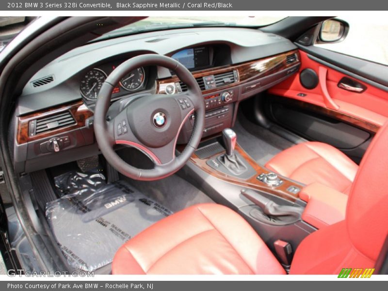 Black Sapphire Metallic / Coral Red/Black 2012 BMW 3 Series 328i Convertible