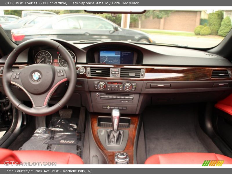 Black Sapphire Metallic / Coral Red/Black 2012 BMW 3 Series 328i Convertible