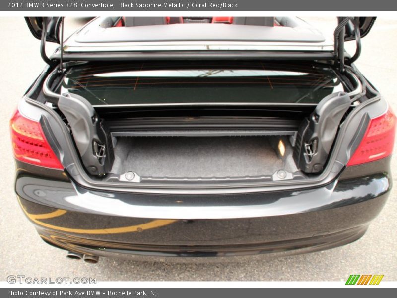 Black Sapphire Metallic / Coral Red/Black 2012 BMW 3 Series 328i Convertible