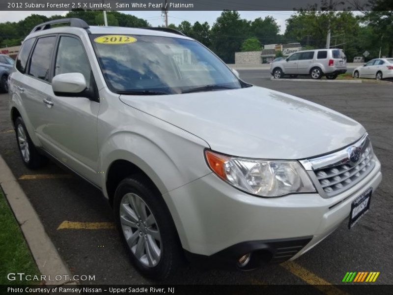 Satin White Pearl / Platinum 2012 Subaru Forester 2.5 X Limited