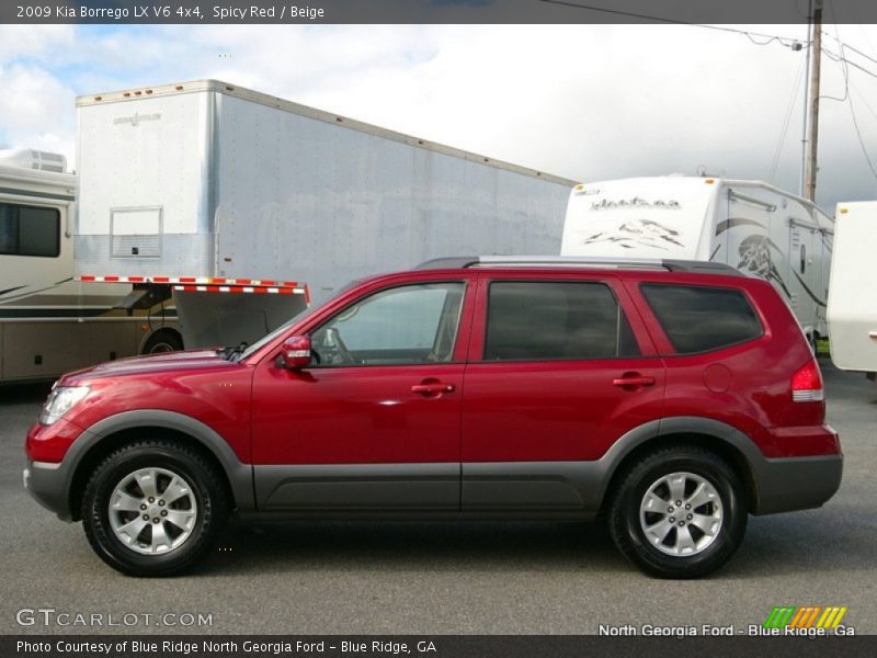 Spicy Red / Beige 2009 Kia Borrego LX V6 4x4