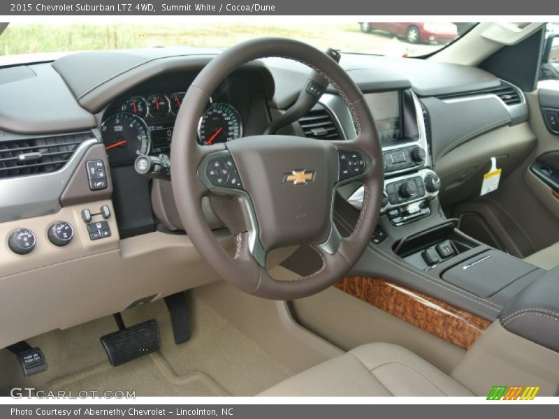 Summit White / Cocoa/Dune 2015 Chevrolet Suburban LTZ 4WD