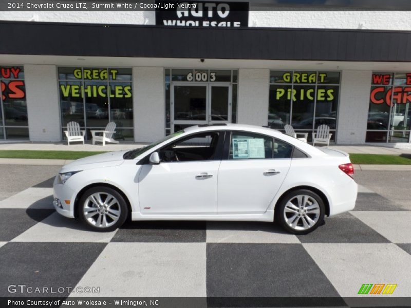 Summit White / Cocoa/Light Neutral 2014 Chevrolet Cruze LTZ