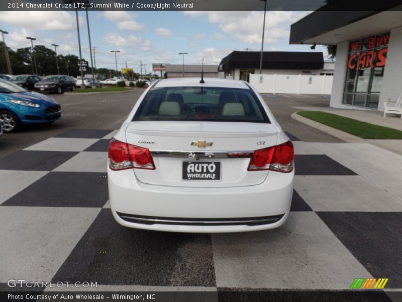 Summit White / Cocoa/Light Neutral 2014 Chevrolet Cruze LTZ