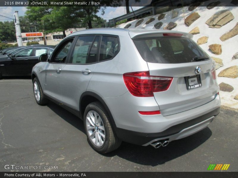Mineral Silver Metallic / Black 2016 BMW X3 xDrive28i