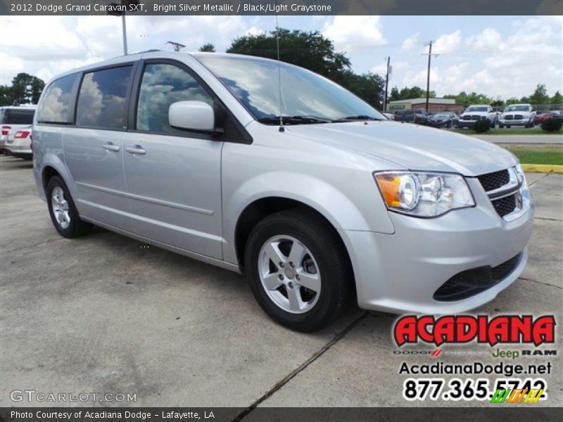 Bright Silver Metallic / Black/Light Graystone 2012 Dodge Grand Caravan SXT