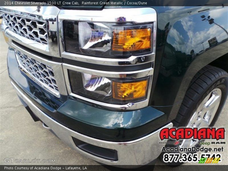 Rainforest Green Metallic / Cocoa/Dune 2014 Chevrolet Silverado 1500 LT Crew Cab