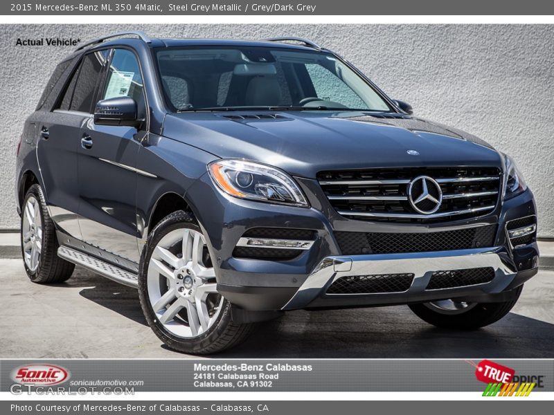 Steel Grey Metallic / Grey/Dark Grey 2015 Mercedes-Benz ML 350 4Matic