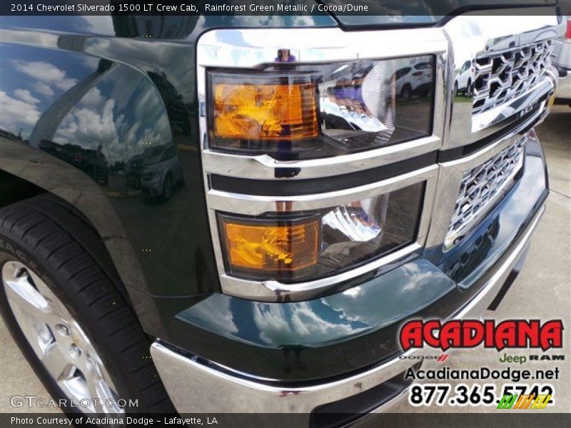 Rainforest Green Metallic / Cocoa/Dune 2014 Chevrolet Silverado 1500 LT Crew Cab
