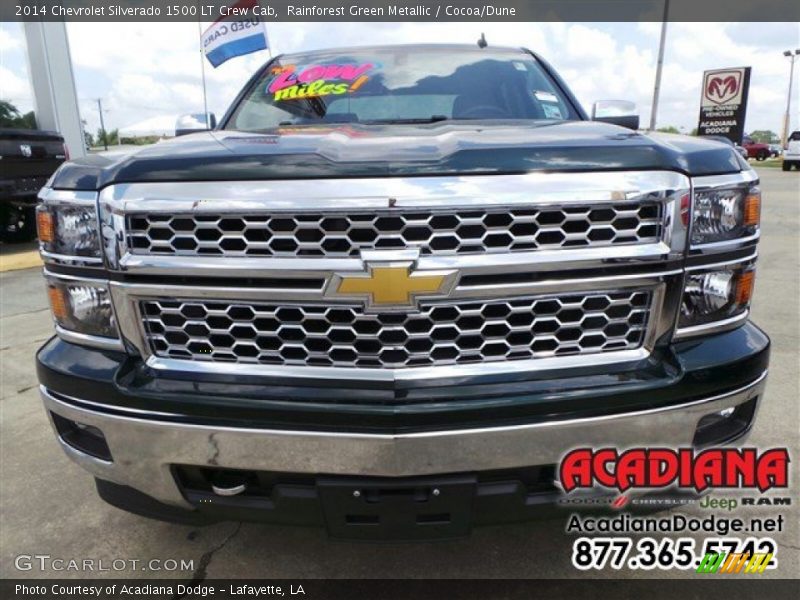 Rainforest Green Metallic / Cocoa/Dune 2014 Chevrolet Silverado 1500 LT Crew Cab