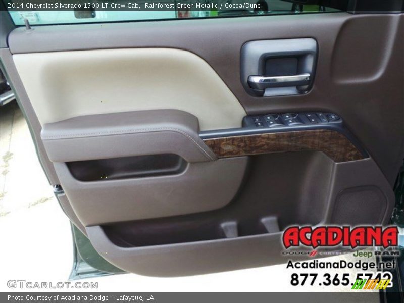 Rainforest Green Metallic / Cocoa/Dune 2014 Chevrolet Silverado 1500 LT Crew Cab