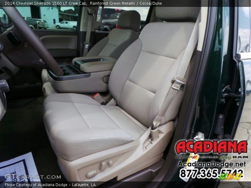 Rainforest Green Metallic / Cocoa/Dune 2014 Chevrolet Silverado 1500 LT Crew Cab