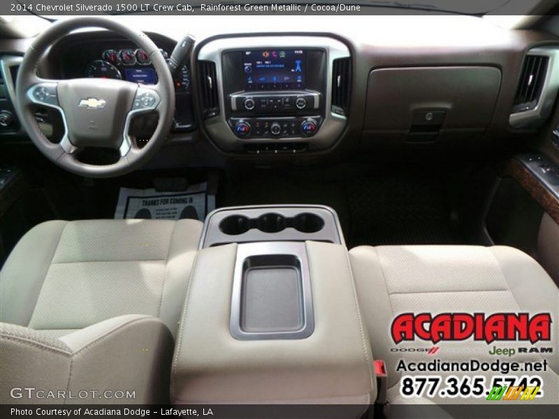 Rainforest Green Metallic / Cocoa/Dune 2014 Chevrolet Silverado 1500 LT Crew Cab