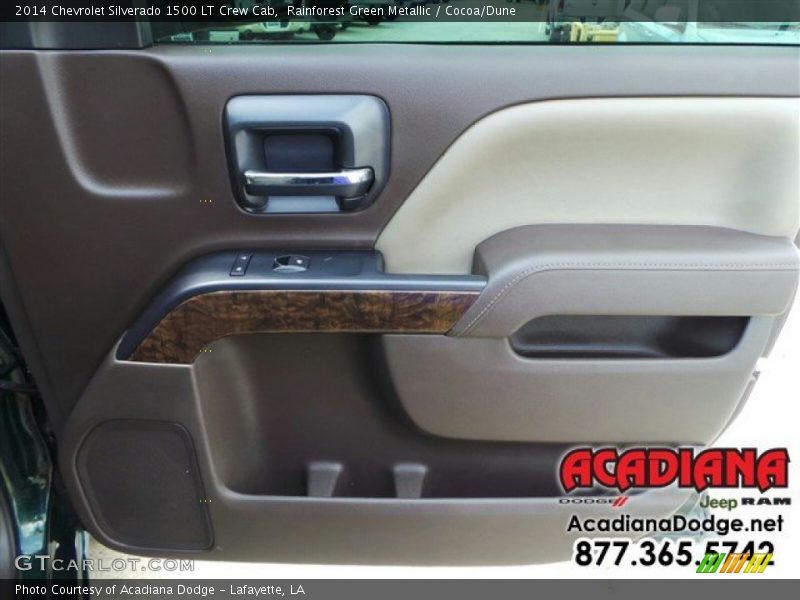 Rainforest Green Metallic / Cocoa/Dune 2014 Chevrolet Silverado 1500 LT Crew Cab