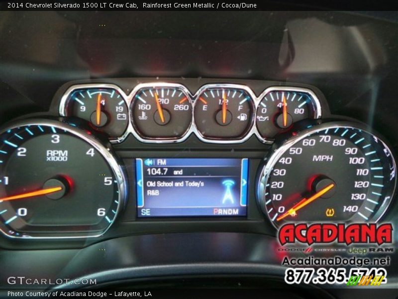 Rainforest Green Metallic / Cocoa/Dune 2014 Chevrolet Silverado 1500 LT Crew Cab