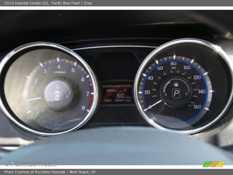 Pacific Blue Pearl / Gray 2014 Hyundai Sonata GLS