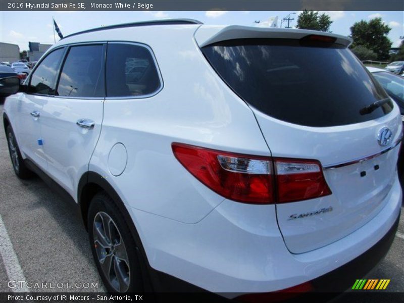 Monaco White / Beige 2016 Hyundai Santa Fe SE