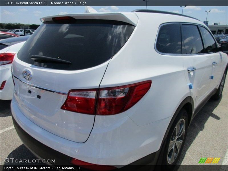 Monaco White / Beige 2016 Hyundai Santa Fe SE