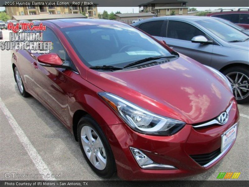 Red / Black 2016 Hyundai Elantra Value Edition
