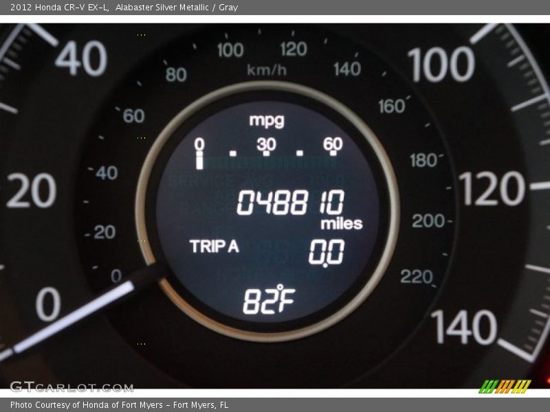 Alabaster Silver Metallic / Gray 2012 Honda CR-V EX-L