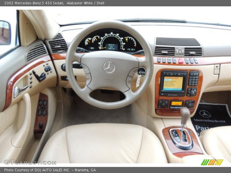 Alabaster White / Shell 2002 Mercedes-Benz S 430 Sedan