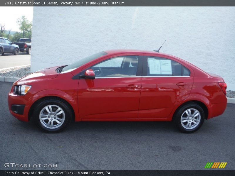 Victory Red / Jet Black/Dark Titanium 2013 Chevrolet Sonic LT Sedan