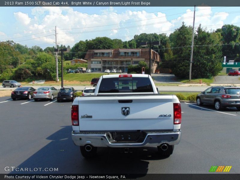 Bright White / Canyon Brown/Light Frost Beige 2013 Ram 1500 SLT Quad Cab 4x4