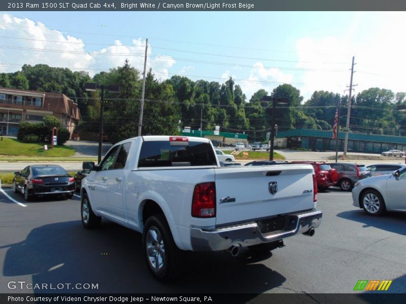 Bright White / Canyon Brown/Light Frost Beige 2013 Ram 1500 SLT Quad Cab 4x4